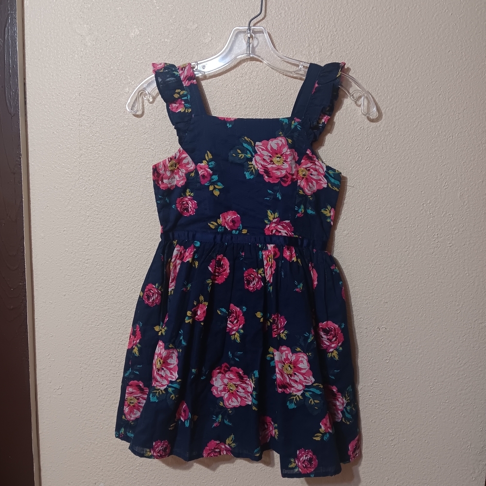 Zunie Navy and Pink Floral Casual Dress